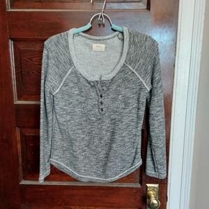 Aerie small gray terry cloth henley